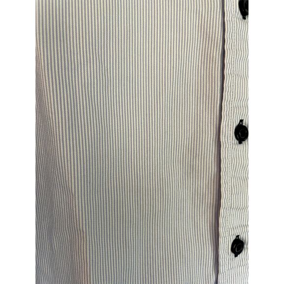 Tasso Elba Men's Long-Sleeve Button Up Blue Strip Shirt Size 14 / 14-12 - Picture 3 of 3